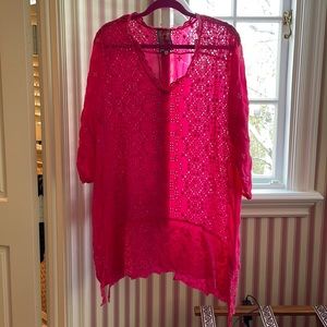 Bright pink Johnny Was tunic